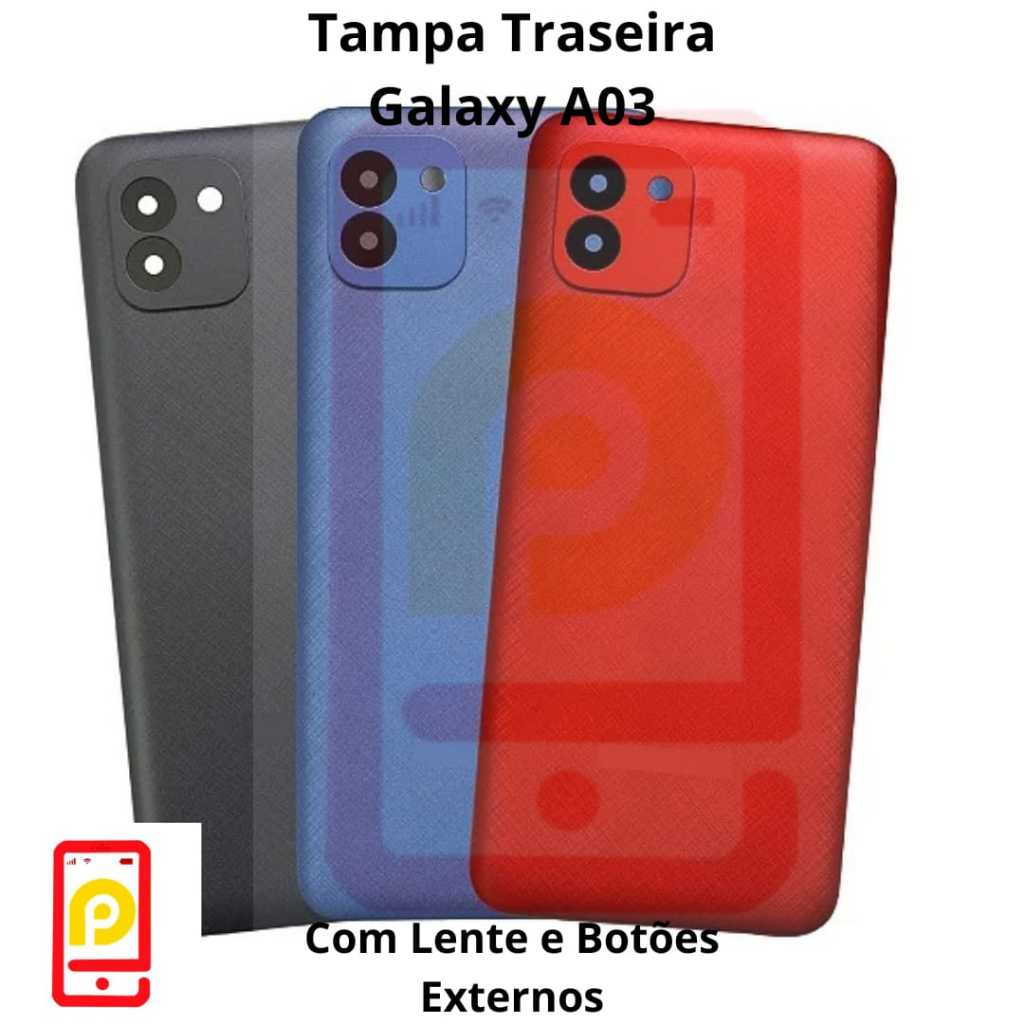 Tampa Traseira De Plastico Galaxy A03 Com Lente e Botões Externos PROMOÇÃO em Oferta na Shopee