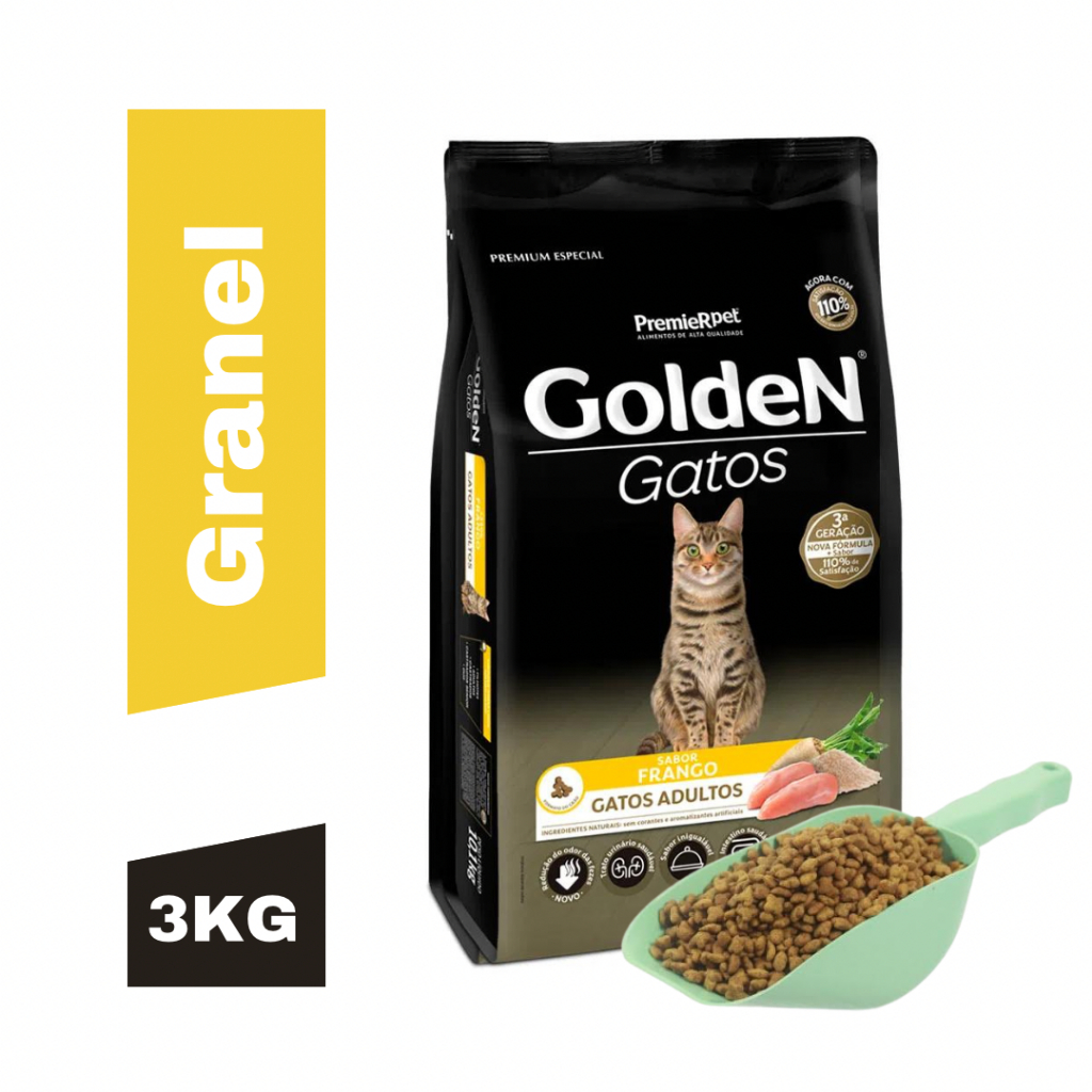 Ração Para Gato Premier Pet Golden Sabor Frango 3kg - Ração Gato