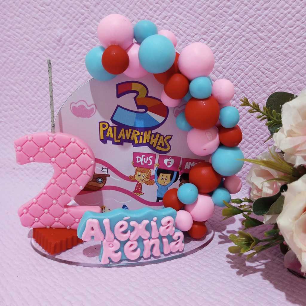 vela de aniversario, vela tematica, vela infantil tres palavrinhas, 3 palavrinhas