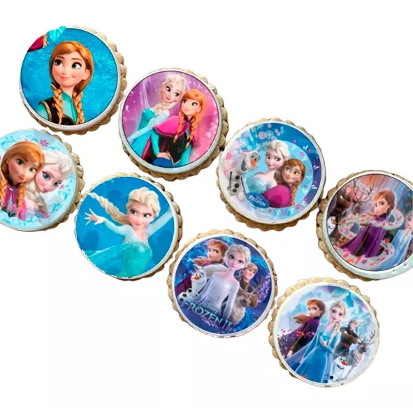 Papel arroz cortado  comestível para pirulito pão de mel cupcake biscoito  frozen elsa ana olaf
