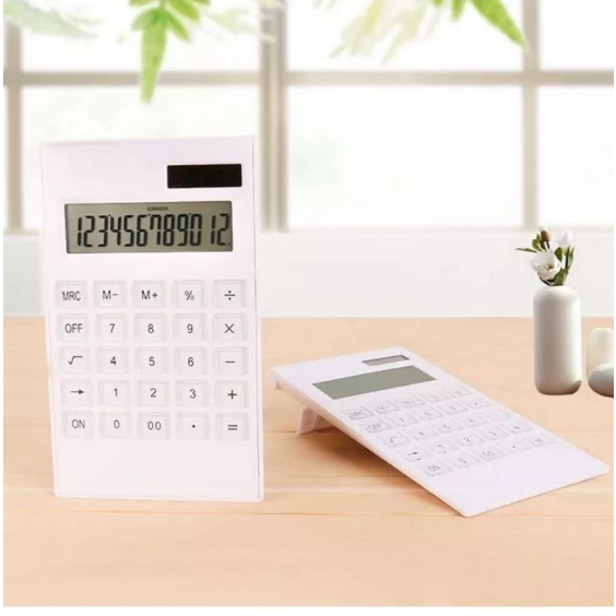 Calculadora De Mesa Ultra Fino Com 12 Dígitos / Tela Grande / Botões De Cristal