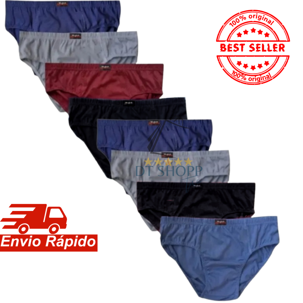 Kit 10 Cuecas Slip  Básica Tradicional Adulto 100% Algodão