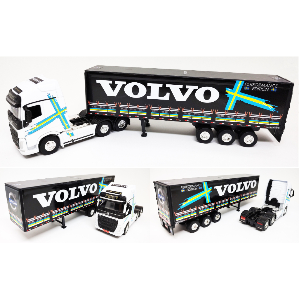 Miniatura Volvo FH 500 Branco + Carreta Graneleira Performance Edition