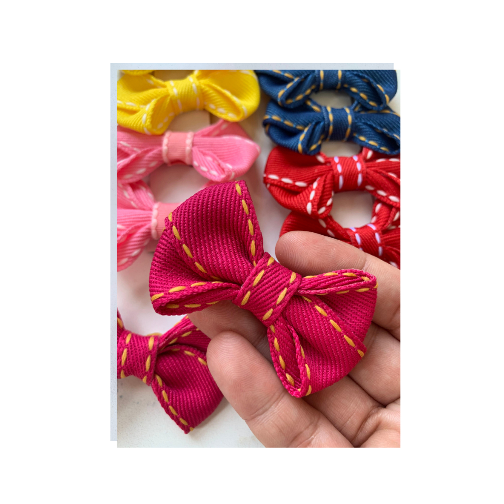 Kit 06 Pares De  Laços Pet Para Cachorro Pet Shop Jeans