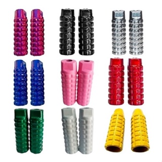 PEDALEIRA (PEZINHO, PEDANA)  (PAR) APOIO TROLHINHA ESPIGA ALUMINIO CORES BIKES (pequenas)7,5 cm comprimento em Oferta na Shopee