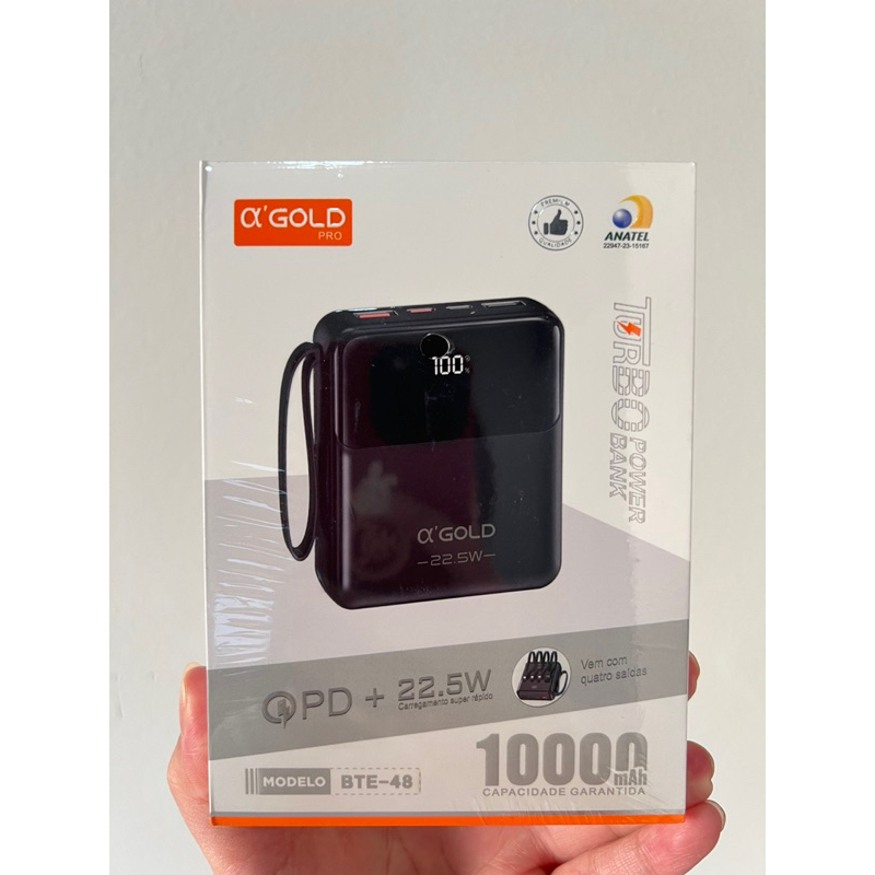 Bateria Portátil Turbo Carregador A Gold  BTE --48  PowerBank 10000mah Fast Charge