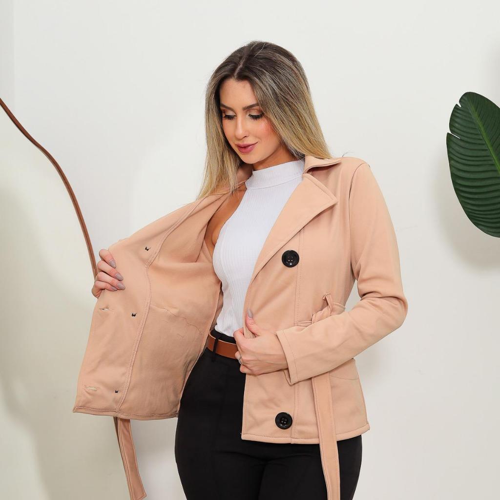 Casaco moletom de Botões Feminino Subretufo Curto de Frio Oferta Inverno Frio Novidade