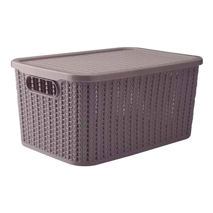 Caixa Organizadora Trama Rattan 14l Plasutil Utilidades