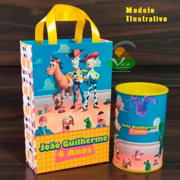 10 Sacolinhas Toy Story MONTADAS Tamanho P + 10 Cofrinhos para Festa (Por favor, leia a Descrição!)