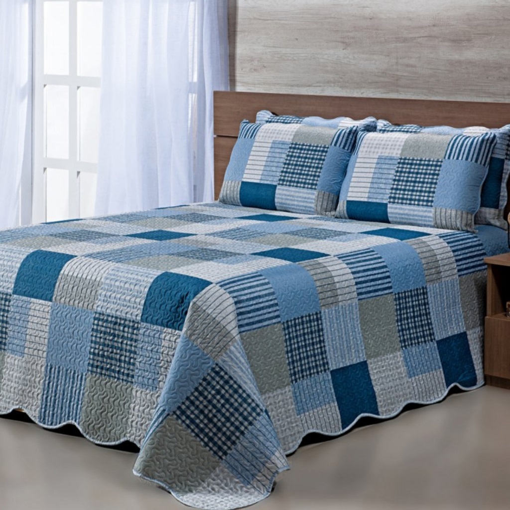 Cobre Leito cocha Casal Dupla Face 3 Peças com Fronhas Estampas Sortidas Decoração