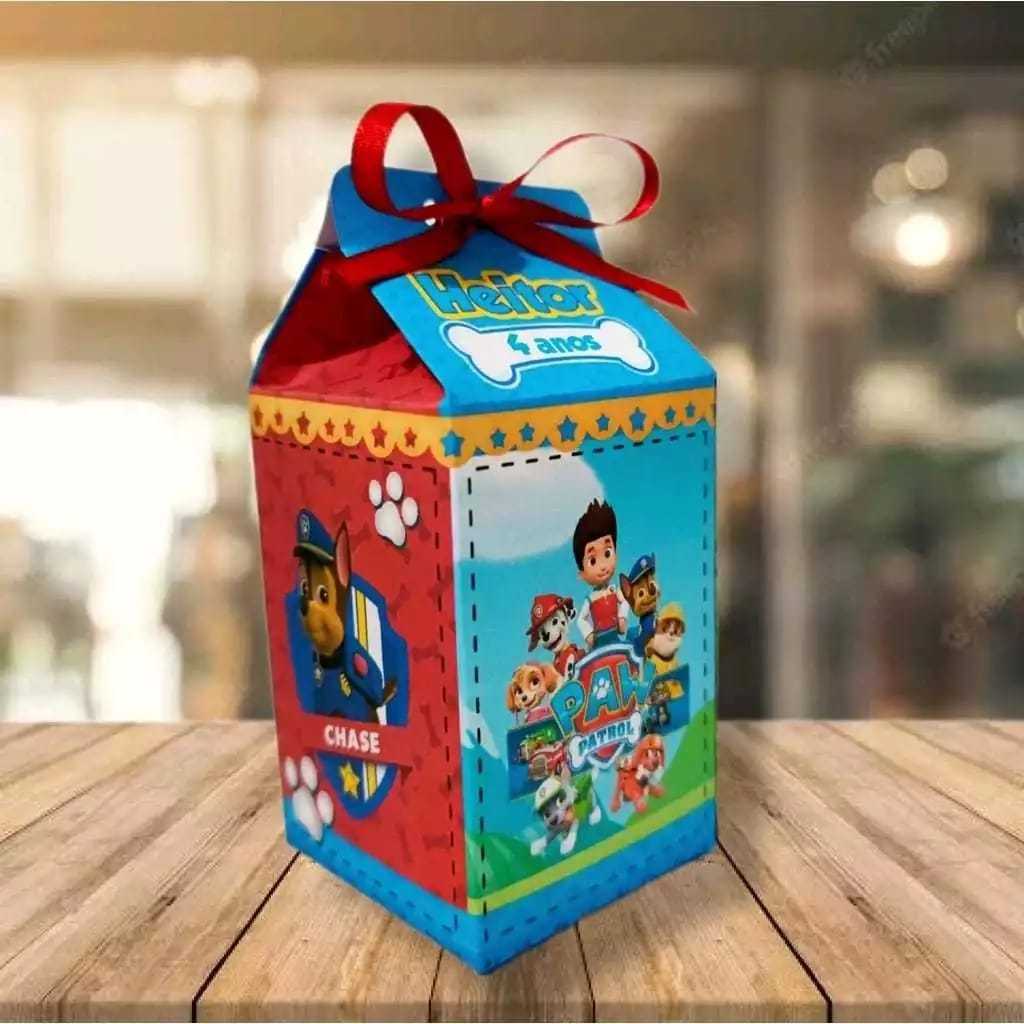 20 Caixinhas Milk Personalizada Patrulha Canina