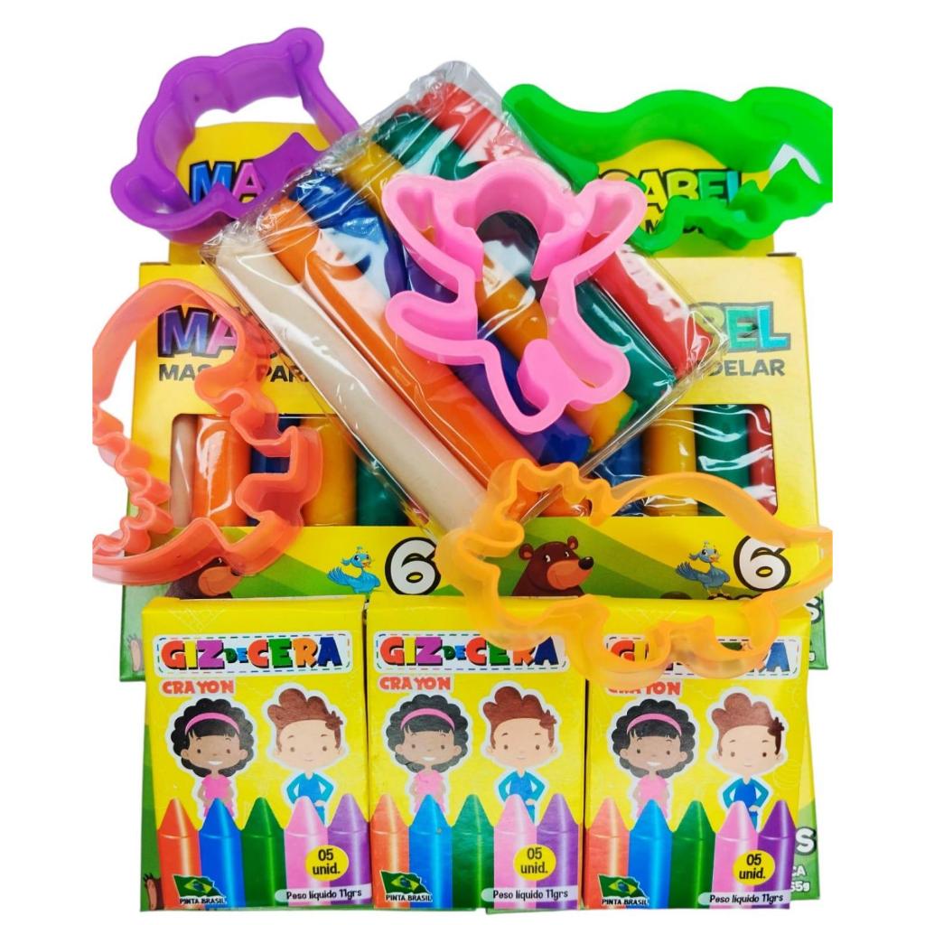 25 Massinha de Modelar + 25 Bolha de Sabao + 25 Cortador + Sacolinha Para Kit Festa Aniversario em Oferta na Shopee