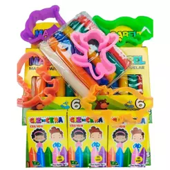 25 Massinha de Modelar + 25 Bolha de Sabao + 25 Cortador + Sacolinha Para Kit Festa Aniversario
