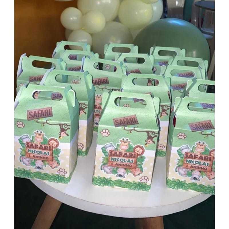 10 Caixinha Surpresa Personalizadas Festa Aniversário Infantil Safari