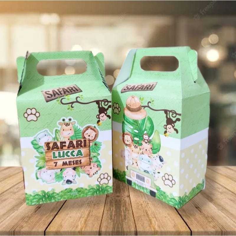 10 Caixinha Surpresa Personalizadas Festa Aniversário Infantil Safari em Oferta na Shopee