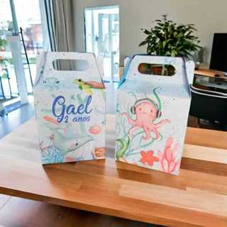 10 Caixinhas Surpresa Personalizadas Festa Fundo do Mar Aquarela menino em Oferta na Shopee