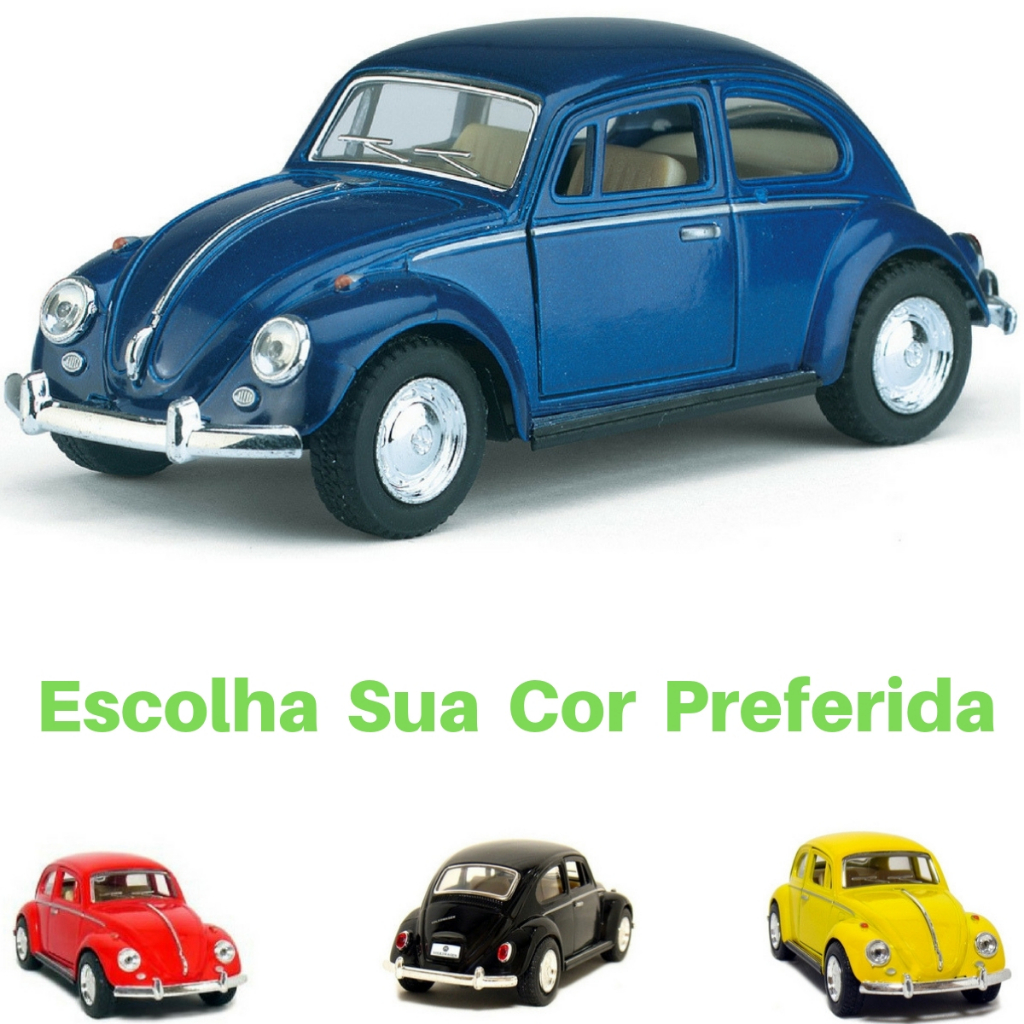 Miniatura carrinho de colação Fusca Fuka Fuskinha Carro Antigo Clássico Nacional de Ferro a Fricção 12 cm Valor Unitário