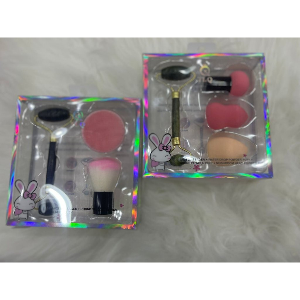 Kit conjunto de beleza com 3 peças com 1ROLO MASSAGEADOR PEDRA DE JADE CUIDADOS
