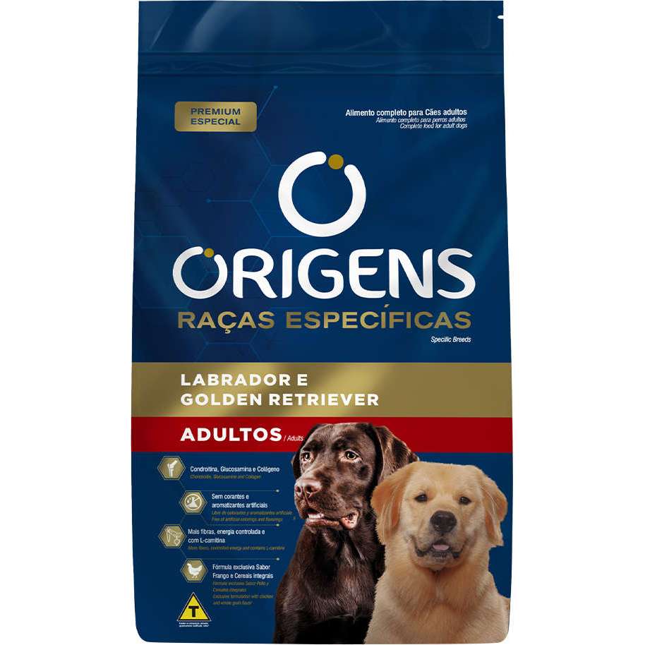 Ração Origens Raças Específicas Adulto Labrador Golden e Retriever 15 kg