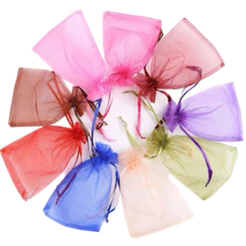 10~50 SAQUINHOS DE ORGANZA PRESENTE - LEMBRANCINHAS/CASAMENTO 8,5X12 CM