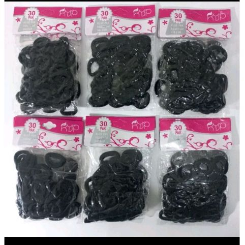 Elástico Com 30-360 Unidades Xuxinha Rabicó de Cabelo Pequeno Preto Colorido Adulto Infantil Criança