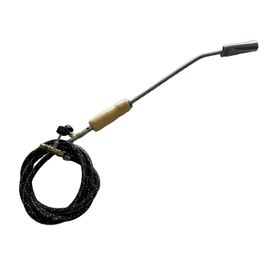 Lança Chamas 45cm Com 2 Dois Registros A Gás Maçarico Sapecador de Porco Frango Galinha Aquecedor Acendedor de Churrasqueira Fogão Forno Industrial Aplicador de Manta Asfaltica Mangueira 2 dois Metros