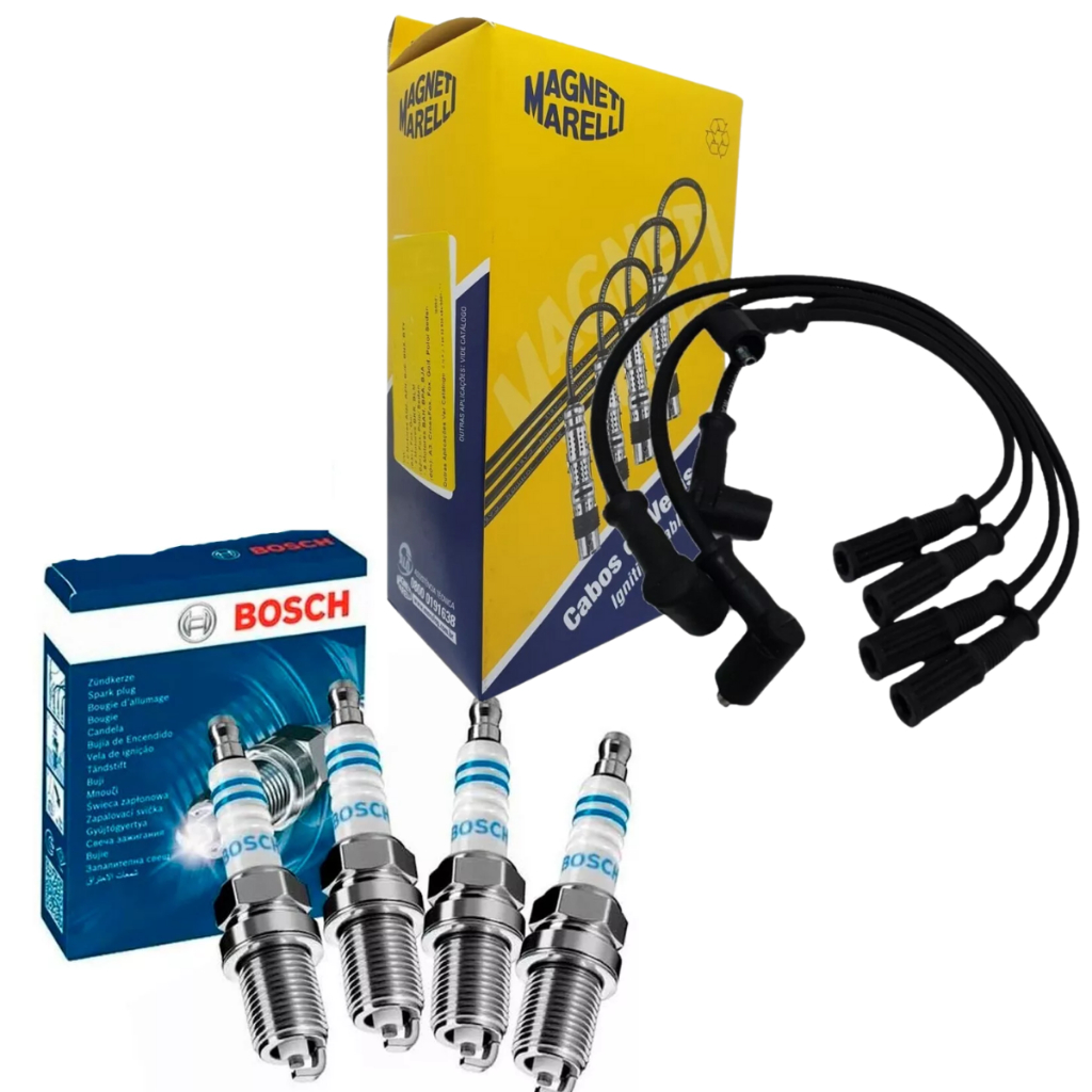Kit Jogo Cabo  E Vela De Ignição Fiat Palio Doblo Punto Idea Fiorino Siena Strada Fire