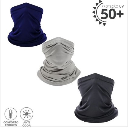 Kit 3 Máscara Multiuso Gorro Touca Balaclava Unissex Tubular UV50 Bandana Gorro Lenço Pesca Pescoceira Corrida Bike Moto em Oferta na Shopee