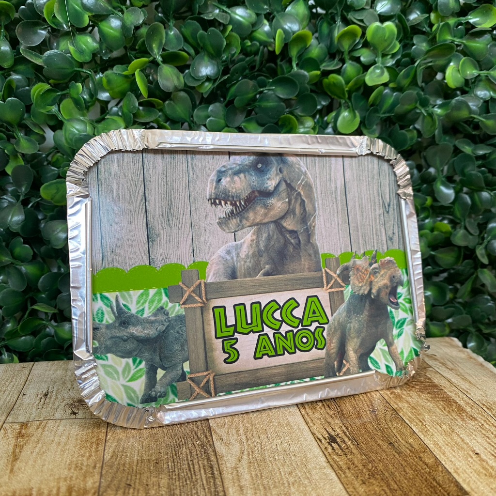 Marmitinha Personalizada Dinossauro | Jurassic Park | Lembrancinha Festa Infantil