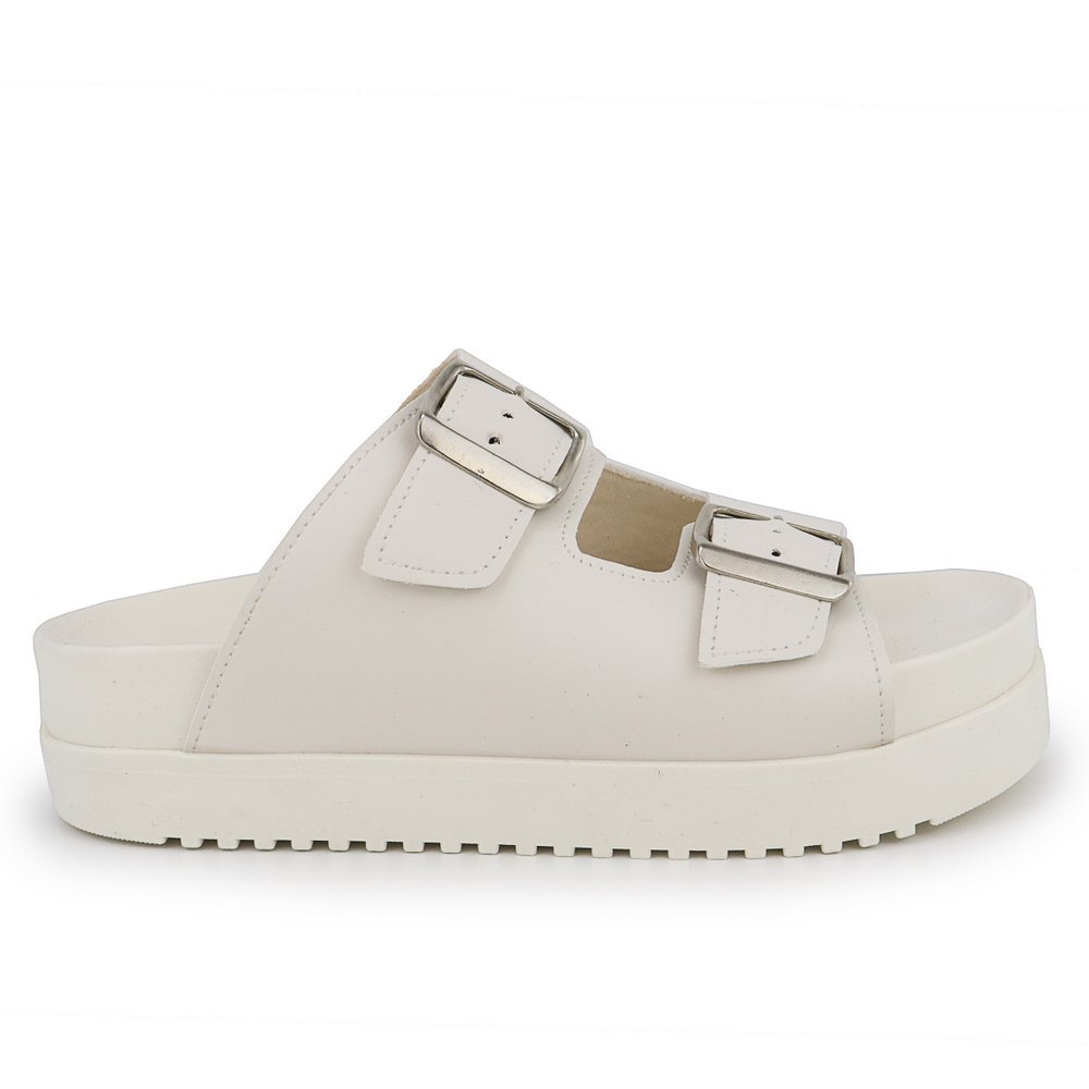 Papete Sandália Plataforma Com Fivela Modelo Anatômico Flatform Alta Tendencia