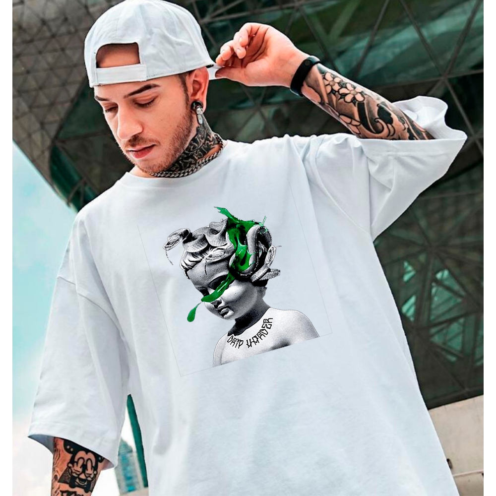Camiseta Oversized Estilosa Estampada Anjinho Streetwear Skatista Premium Confortavel