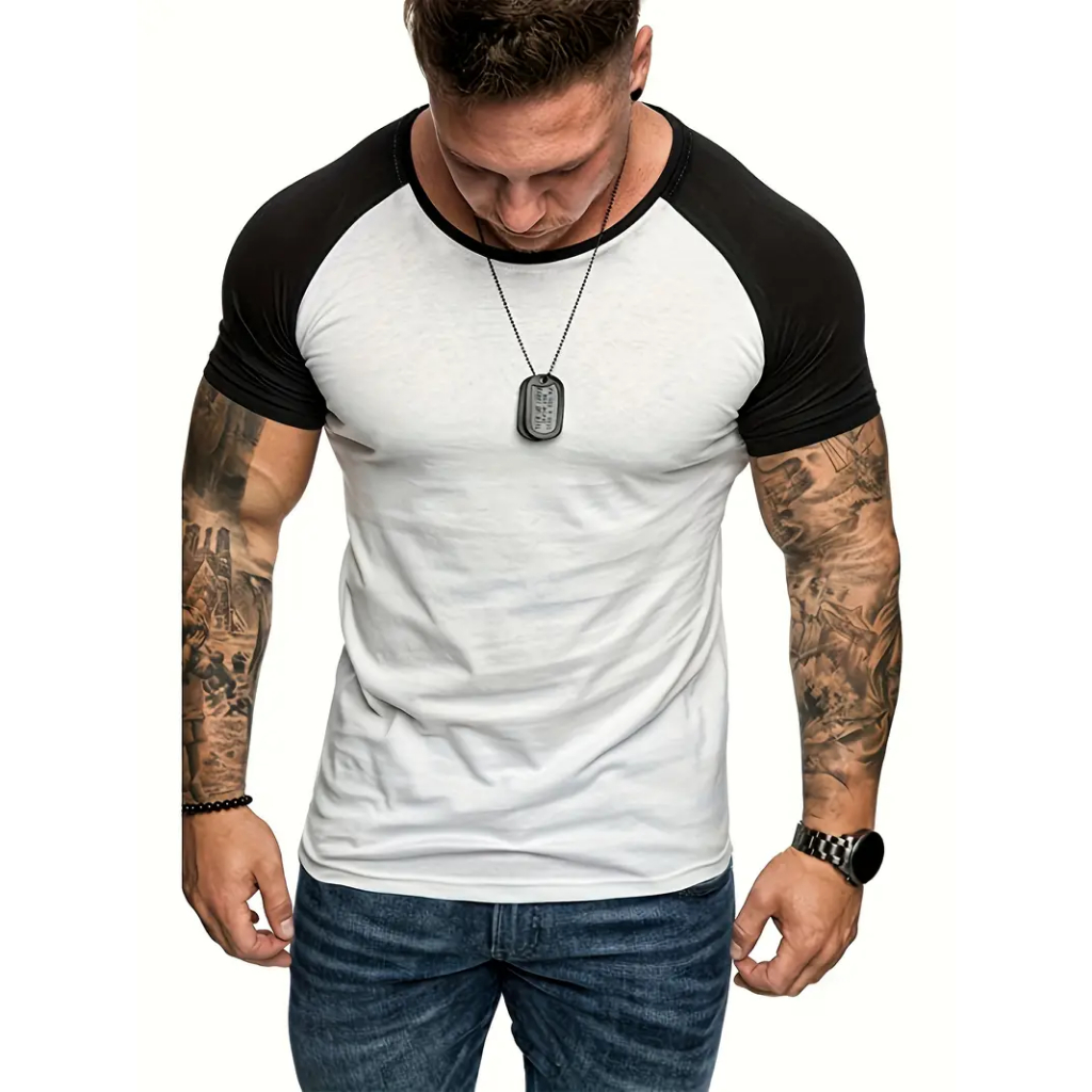 Camiseta Academia Slim Anti Transpirante Masculina Raglan Lisa Roupa Masculina Camisa Masculina