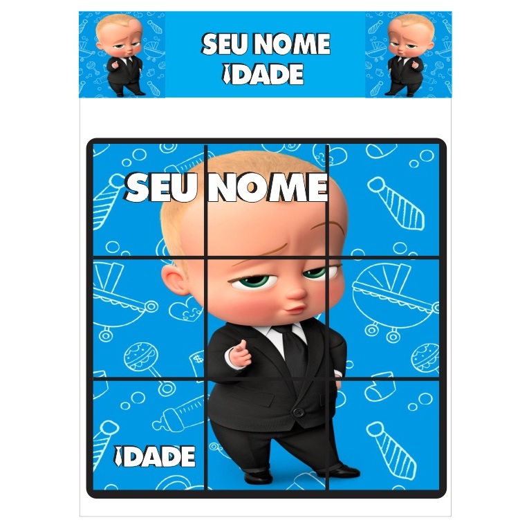 Kit 10 Unidades Jogo da Velha Personalizado Tema Poderoso Chefinho Mdf Adesivado e Laminado para Lembrancinha 14 x 14 Cm