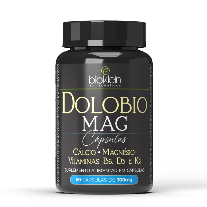 Dolobiomag 60 Cáps 700mg Cálcio Magnésio Vitaminas B6 D3 K2 Bioklein