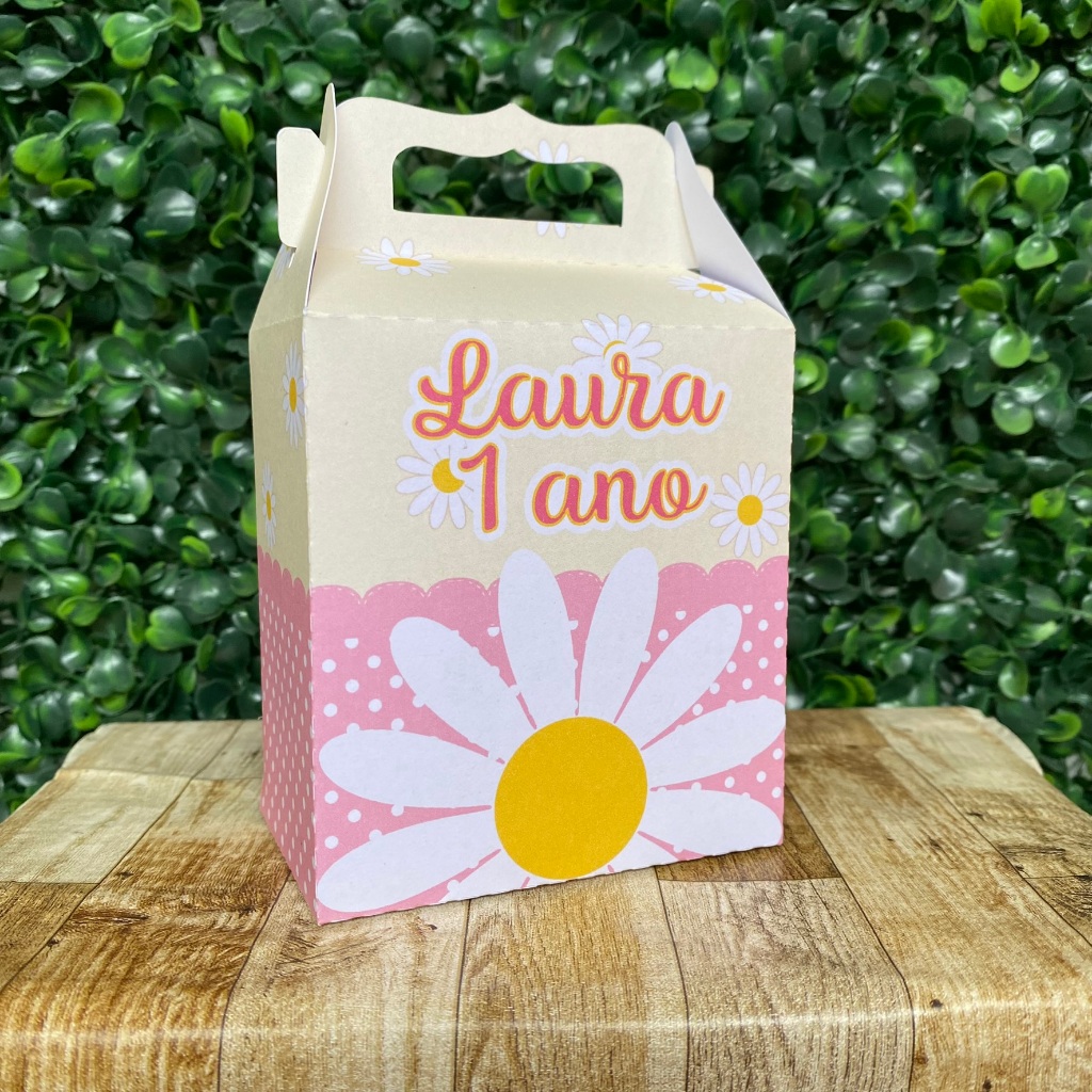 Caixa Maleta Surpresa Margarida | Lembrancinhas | Personalizados | Lancheirinha | Sacolinha