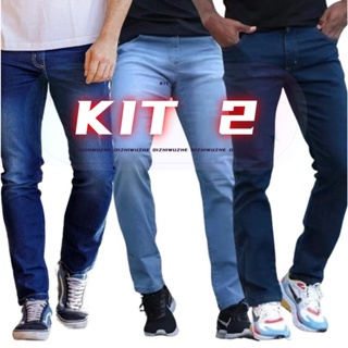 KIT 2 Calça Jeans Masculina Skinny Original Elastano Qualidade Premium em Oferta na Shopee