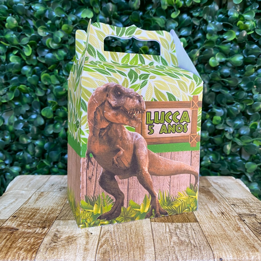 Caixa Maleta Surpresa Dinossauro | Jurassic park Lembrancinhas | Personalizados | Sacolinha
