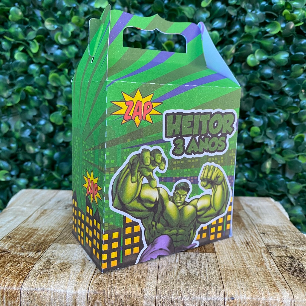 Caixa Maleta Surpresa Hulk Lembrancinhas | Personalizados | Lancheirinha | Sacolinha