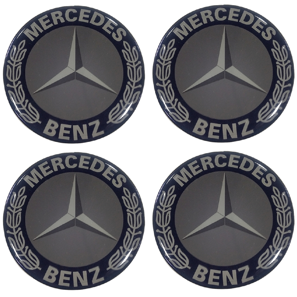 Jogo Emblema Mercedes Benz Para Calota Roda Esportiva 55mm