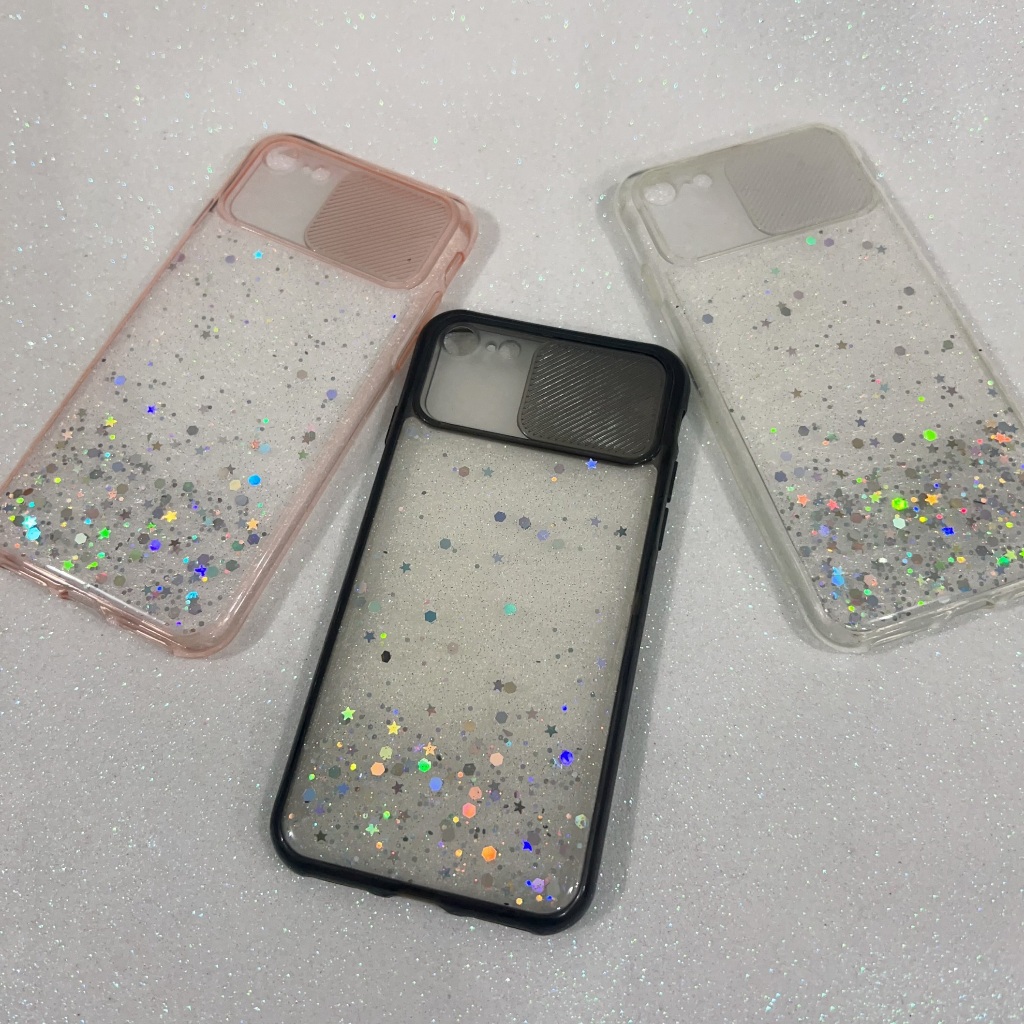 Capinha De Celular Brilhante Com Glitter Tampa Câmera Para Iphone 7G/8G Capa Case Protetor DeCamera .