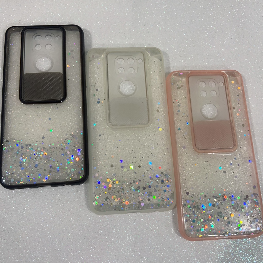 Capinha De Celular Brilhante Com Glitter Tampa Câmera Para XIAOMI REDMI 9A, NOTE 9 Capa Case Protetor De Camera .