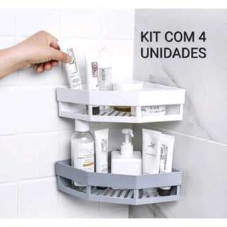 Kit Com 4 Prateleira Suporte Cozinha Banheiro Plástico Com Adesivo Triangular em Oferta na Shopee