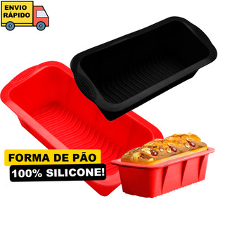 Forma De Pão De Silicone Assadeira Para Bolos De Silicone Retangular Antiaderente 25cm