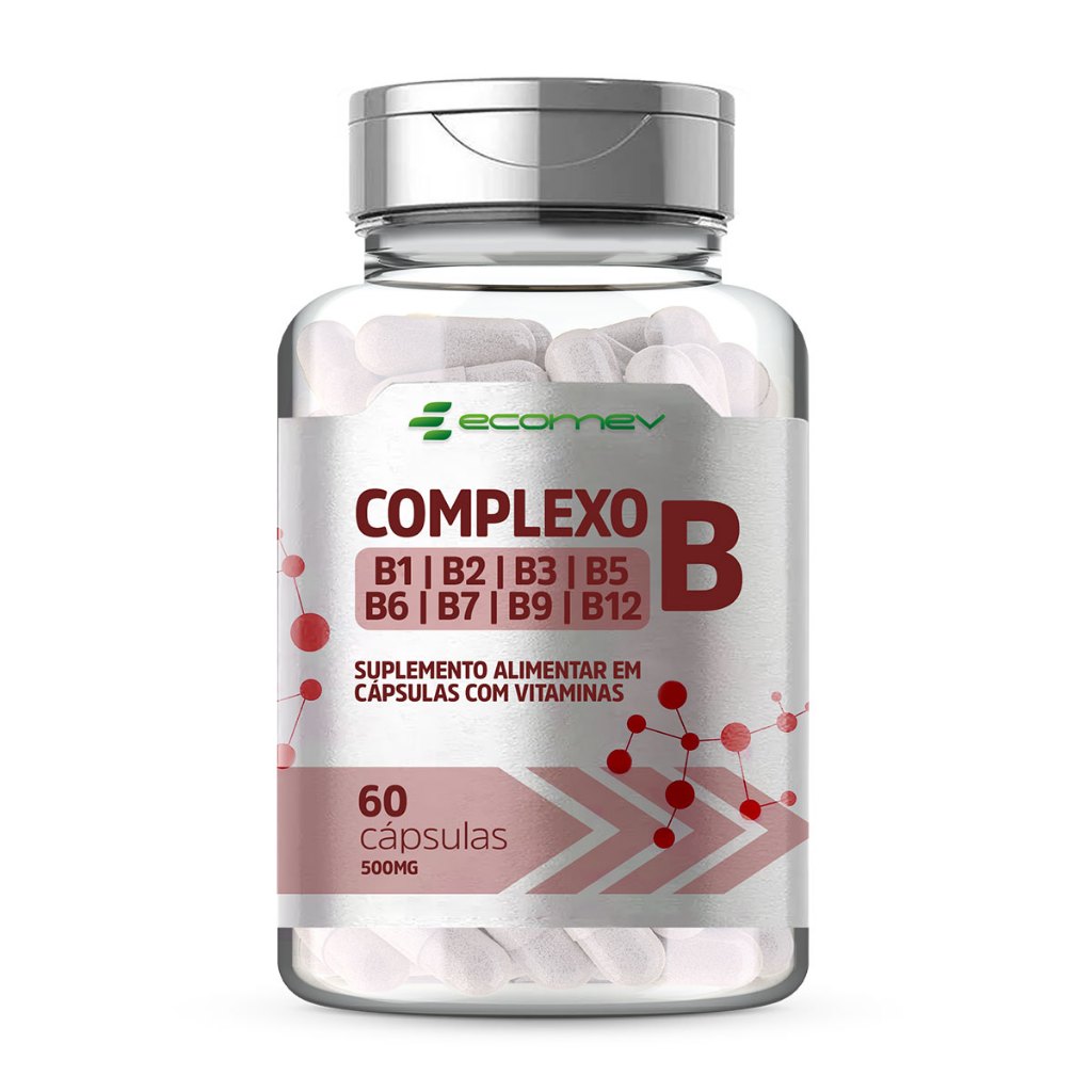 Complexo B Forma Ativa B1 B2 B3 B5 B6 B7 B9 B12 Com Biotina 500mg Ecomev