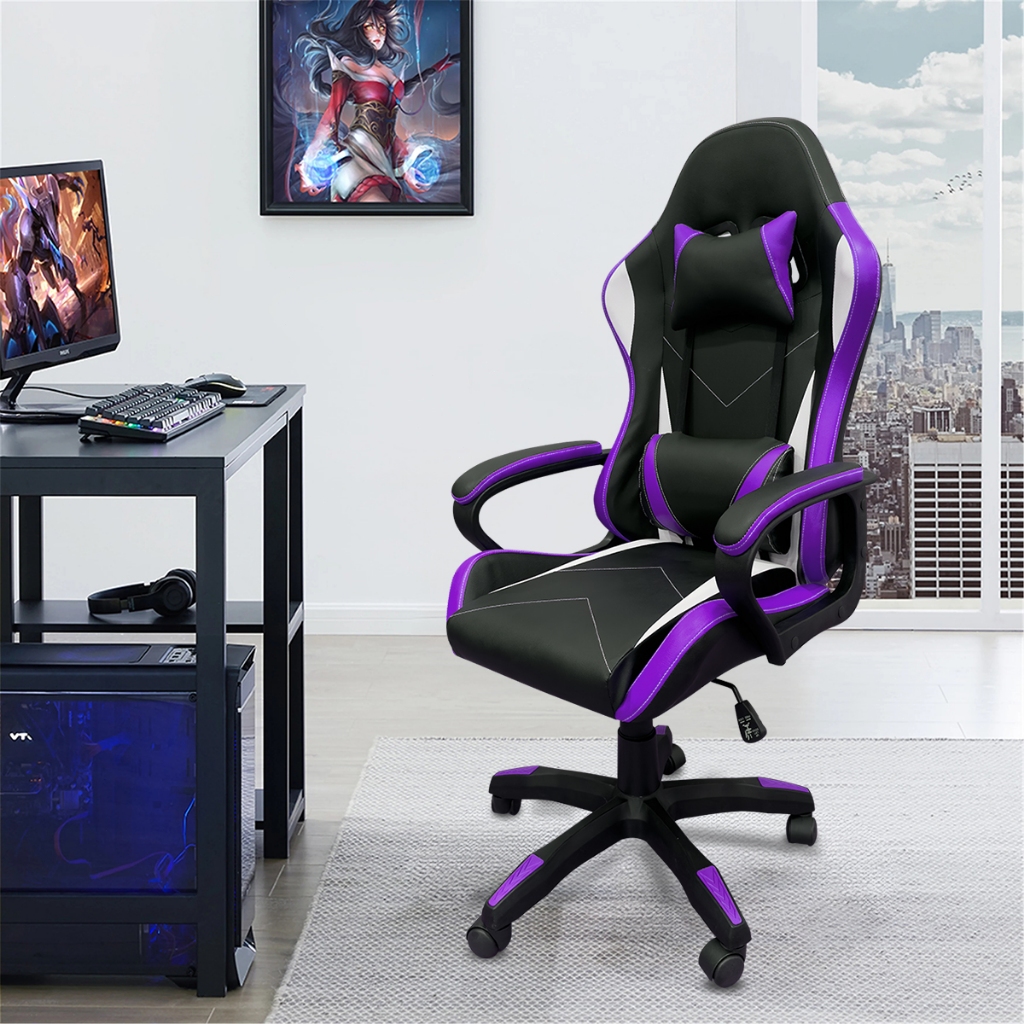 Cadeira Gamer Profissional Ajustável Roxo Cadeira De Gamer Giratória