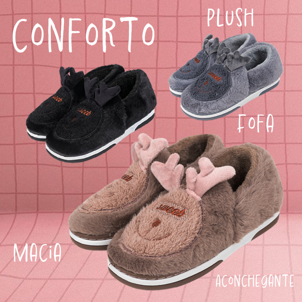 Pantufa Chinelo De Casa Infantil Menino Menina Pelúcia Confortável Inverno TX1117CV