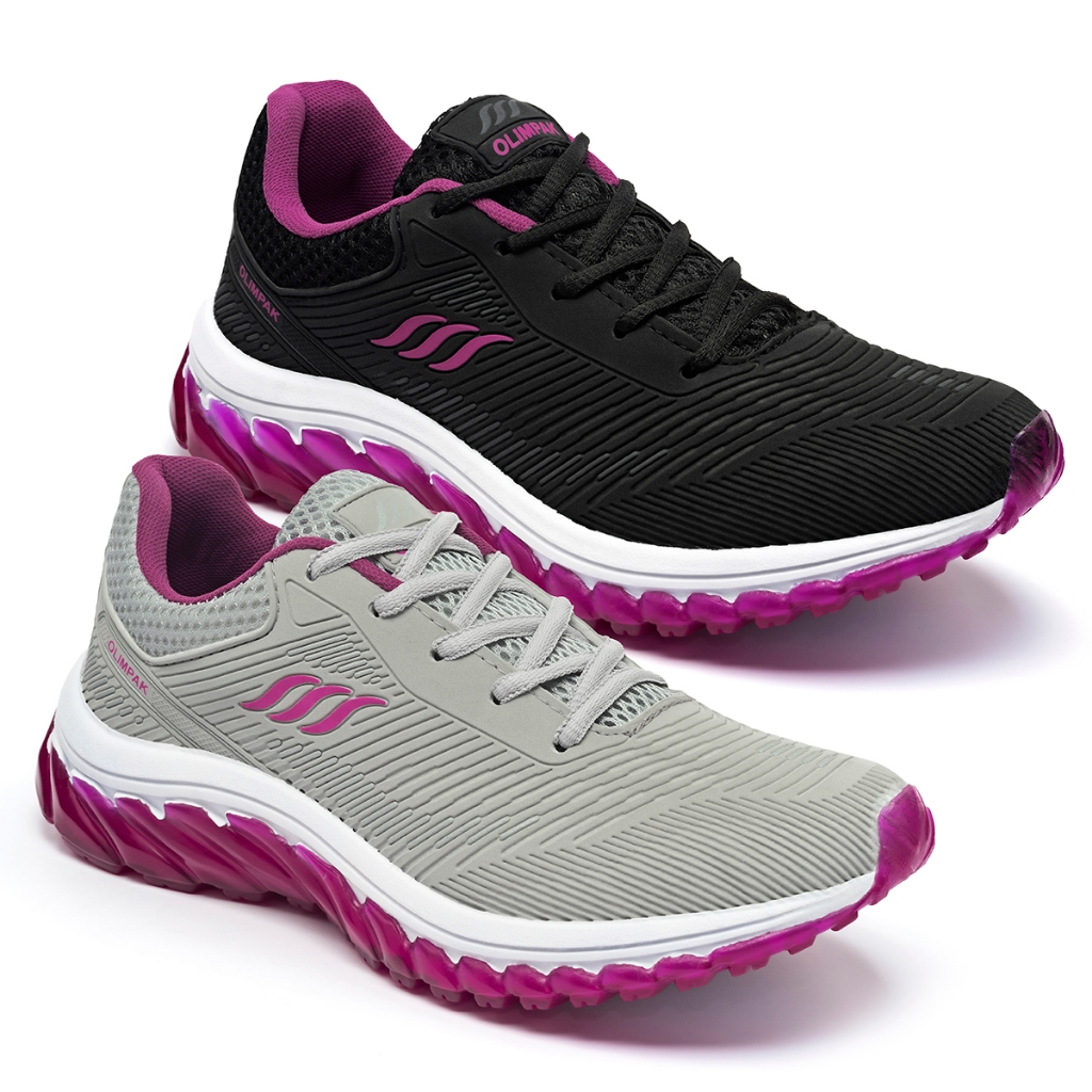 Kit 2 Tênis Feminino Olimpak Esportivo Caminhada em Oferta na Shopee