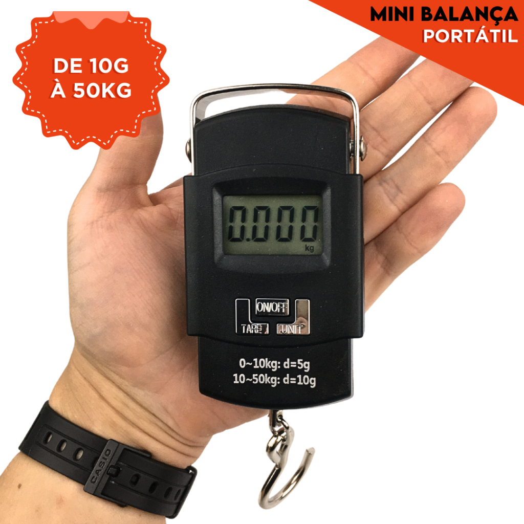Balança Digital Portátil de Mão - Pesa Bagagem / Mala - UMK
