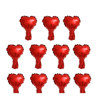 50 Balão Metalizado Mini Coração Vermelho Centro de Mesa 5 Polegadas 12cm em Oferta na Shopee