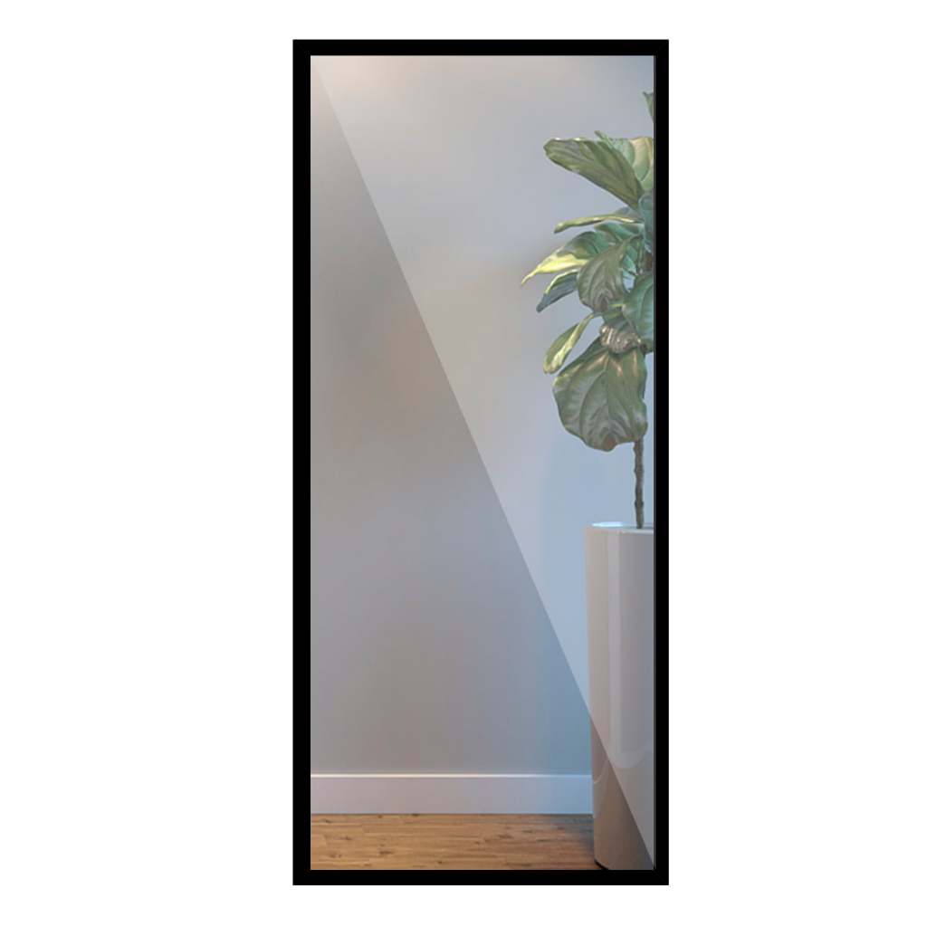 Espelho 30x75 Com Moldura Cor Preto Liso Para Decoração